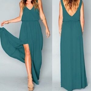 Show Me Your MuMu Teal Maxi Dress